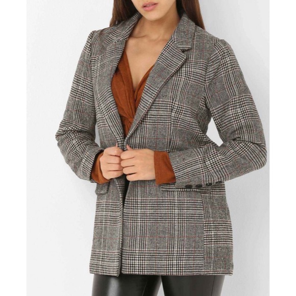 forever 21 plaid blazer